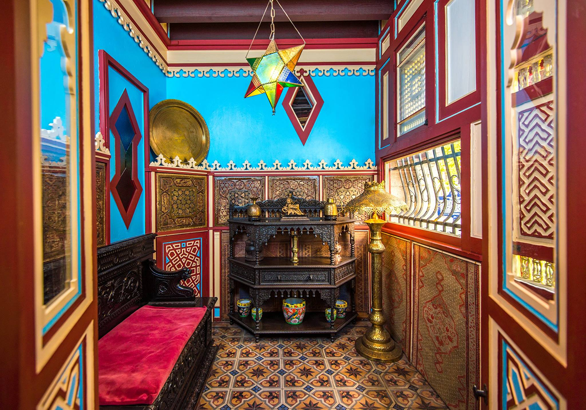 Brightly painted room inside the Villa Zorayda Museum