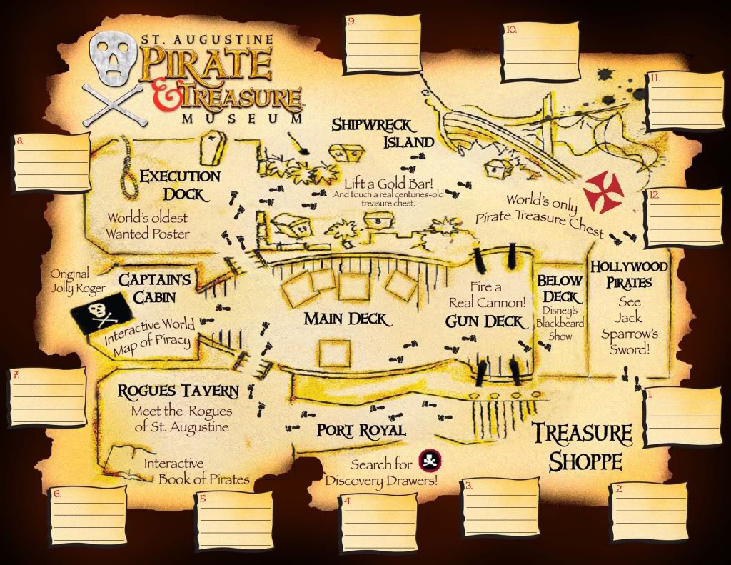 St. Augustine Pirate Treasure Museum map