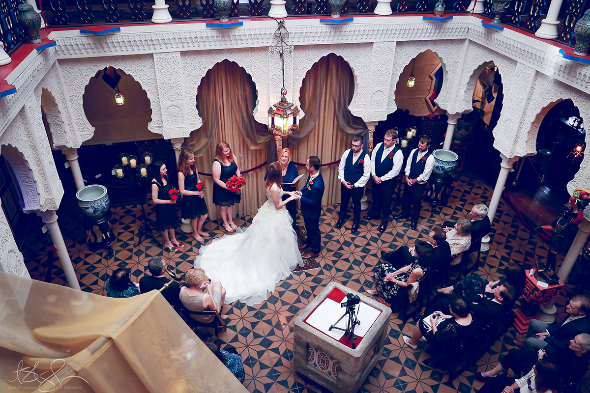 Another picture of a wedding inside the Villa Zorayda Museum