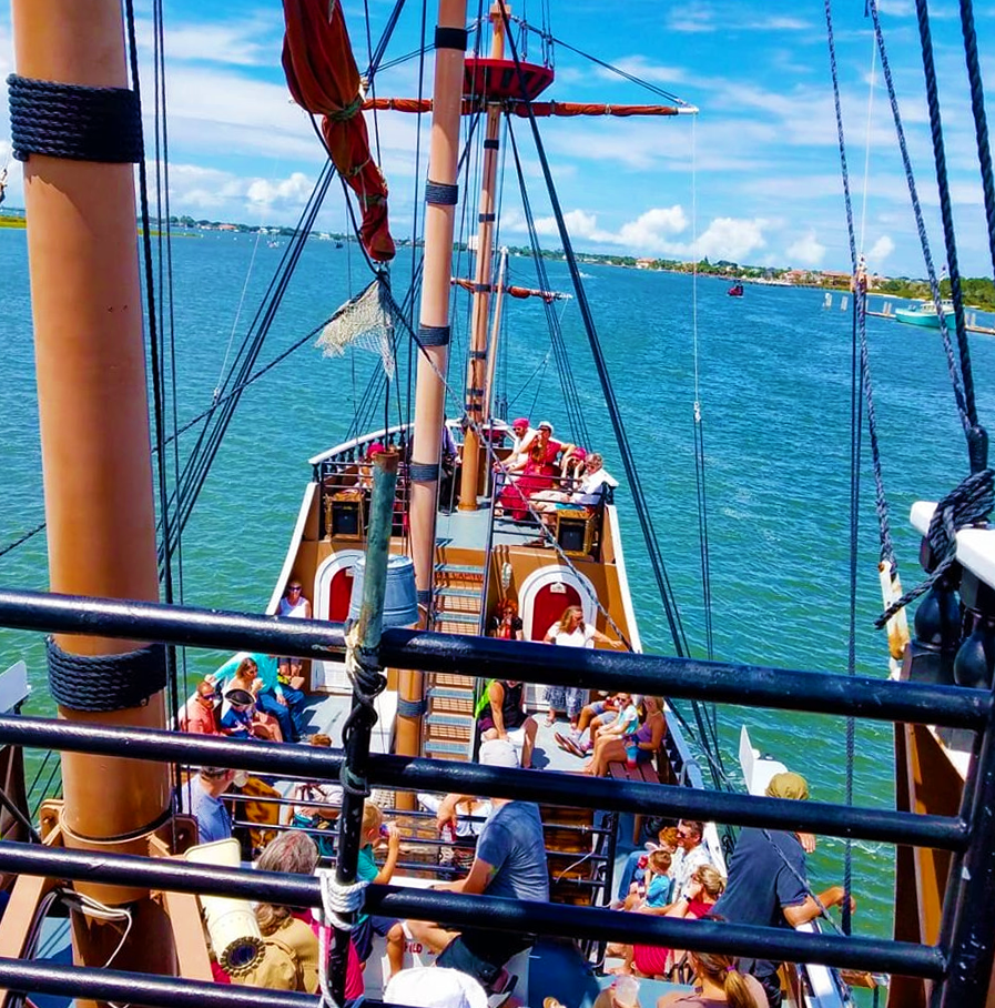 Pirate Ship view on board Black Raven adventures in St. Augustine