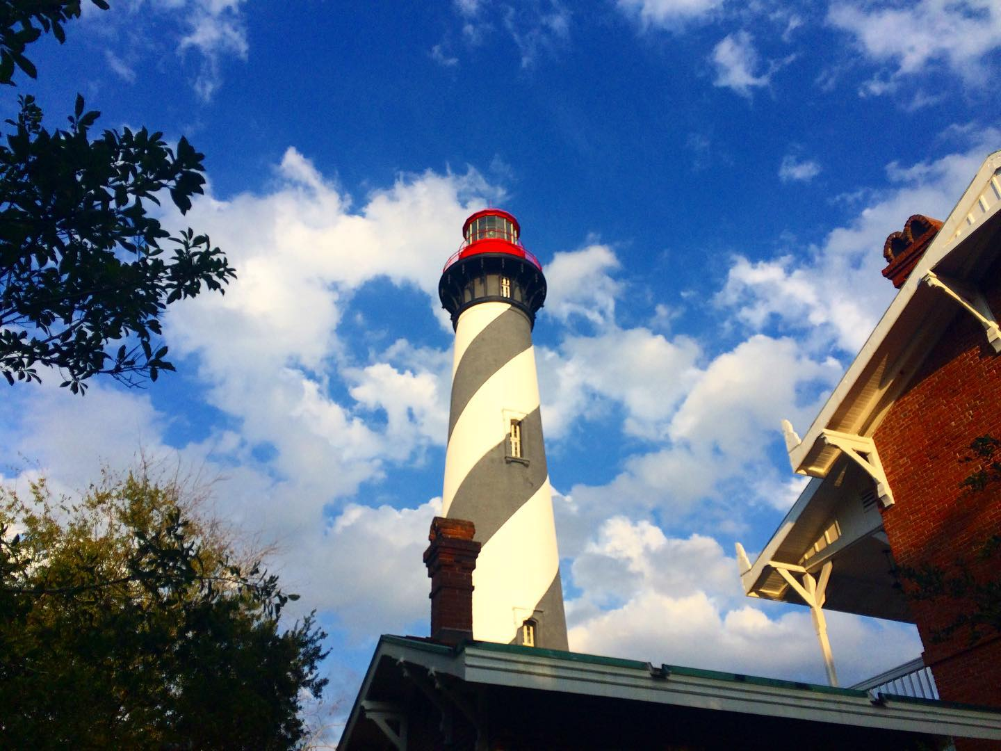 A view looking up at the St. Augustine Lighthouse
