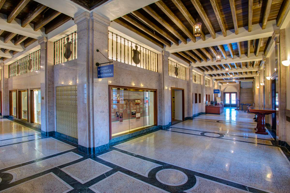 Inside the Governors House Cultural Center Museum with marble floors